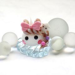イカしてる！ネコ耳ほっぺちゃん／デカ／ストラップ／サン宝石