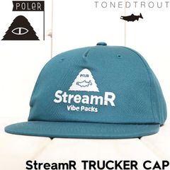 帽子 スナップバックキャップ  POLeR × TONEDTROUT ポーラー トーンドトラウト コラボ StreamR TRUCKER CAP 251MCV0221 GRY 日本代理店正規品