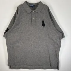 古着 90's/90年代 ポロバイラルフローレン Polo by Ralph Lauren 半袖 ポロシャツ ビッグポニー 2ボタン 大きいサイズ 3XB BIG  グレー 無地 メンズ