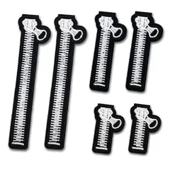 【特価セール】チャック ジッパー 刺しゅうワッペン ししゅう 大中小 アップリケ パッチ アイロン接着 6枚セット 縫い付け アイロンワッペン 補修 ワッペン DIY 手芸 幼稚園 ファスナー 保育園 (大中小)