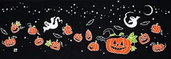 新品 染の安坊 手ぬぐい「Pumpkin Night 黒」 本染め 綿100% 特岡 日本製 35cm×100cm
