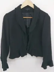 ◇ COMME CA ISM コムサイズム フリンジ 長袖 ブレザー サイズM ブラック レディース  【中古】 【1204210003076】