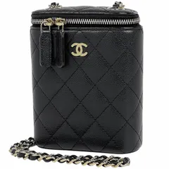 シャネル CHANEL ココマーク チェーン　ショルダーバッグ スモールバニティ マトラッセ ショルダーバッグ キャビアスキン ブラック レディース 【中古】