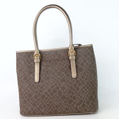 【NINA RICCI】ニナリッチ キリン柄 トートバッグ ブラウン ベージュ レザー レディース【中古】3-4 41088