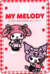RIO-3002 刺しゅう ワッペン マイ メロディ＆ クロミ（ ミニ ) （ マイメロ まいめろ マイメロディ サンリオ キャラクターワッペン アップリケ アイロン かわいい おしゃれ マーク キッズ 子供 )