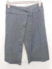 ◇ ⊇ ◎ pas de calais パドカレ デザイン 膝下丈 台形 スカート サイズ38 グレー系 ホワイト レディース P  【1408200025592】