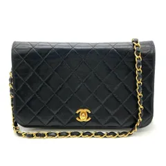 シャネル CHANEL マトラッセ チェーン ショルダーバッグ ラムスキン ブラック ゴールド金具【中古】