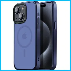 【人気商品】iPhone 15 用 【米軍規格・MagSafe対応】Gtsoho ケース 半透明 マグネット搭載 ワイヤレス充電 耐衝撃 耐久性 全面保護 黄ばみなし ストラップホール付き イフォン15用 カバー マグセーフ対応 ブルー…