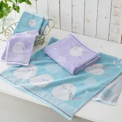 【新品※ショップ出品】今治産タオル フェイスタオル 2色4枚組 今治タオル フェイスタオル シマエナガ 柄 4枚組 セット かわいい 日本製 吸水性 柔らか ふわふわ 軽量 お買い得 まとめ買い プチギフト