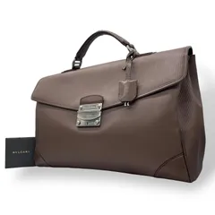 BVLGARI　ブルガリ　ビジネスバック　ダークブラウン レザー BVLGARI ブルガリ ビジネスバック ダークブラウン レザー