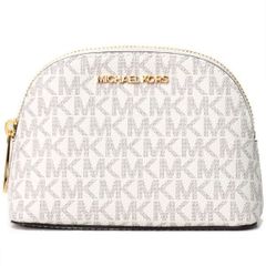 マイケルコース コスメポーチ MICHAEL KORS レザー モノグラム ロゴ ミディアム コスメティック ポーチ バニラホワイト 35T0GTVM2B