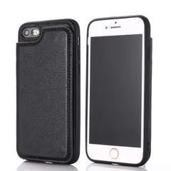 【迅速発送】iphone7 / 対応 / APPLE スマホ / バックカバー iphone8 ケース 手帳型 (第2世代) (ブラック) SE2 手作り 財布型 (2020) マグネット SE 薄 軽量 iPhone ポケット収納付き 手帳型ケース 背面カバ