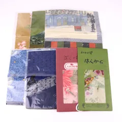 ハンカチ 7点セット 未使用 わさび染 藍染 など 和柄 和小物 まとめて 大量 レディース 【中古】