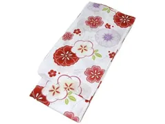 着物美人 送料込み 女の子浴衣 綿紅梅 変り織り 子供浴衣 女児浴衣 女の子 子供 女児 キッズ ジュニア 浴衣女の子 可愛い 女の子浴衣紺 子供浴衣紺 女の子浴衣140 11歳 12歳前後 140cm前後 【 白系 桜と梅 】m605202E