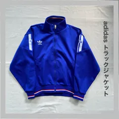 adidas アディダス　トラックジャケット　ジャージ　希少　秋物　刺繍ロゴ　派手　デサント製　90ｓ　ジップアップ　ハイネック　メンズ　Ｍ