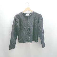 ◇ ⊇ agnes b. アニエスベー コットン100% 裏起毛 長袖 カーディガン サイズ1 ネイビー レディース E  【1501160045805】