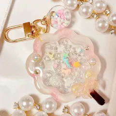 ふわふわわたあめシェイカー◆シェイカーキーホルダー シャカシャカキーホルダー レジン チャーム ハートシェイカー ダブルハートシェイカー フェイクスイーツ 綿あめ 綿菓子 ゆめかわいい ビーズ ユニコーン ラインストーン しぇりるのシェイカー