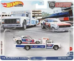 【中古】ミニカー 1/64 トランスポーター：レトロ・リグ 積載車両：’72 プリムス クーダ FC 「Hot Wheels チームトランスポート」 [HCR40]のサムネイル