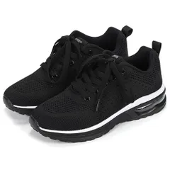 メンズ レディース シューズ スポーツシューズ メッシュ ウォーキング ランニング 室内 軽量 通勤 通学 (ブラック, 23.0 cm)