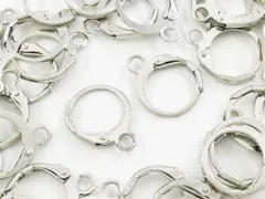 フレンチフック　ピアス　パーツ　シルバー　円形　40個　カン付き　AP0736