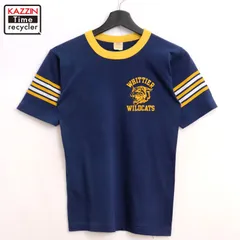 70s vintage VELVA SHEEN カレッジ プリント アニマル 半袖Ｔシャツ メンズ ~XSサイズ相当