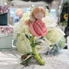 フェアリー　薔薇　天使　置物　妖精 オブジェ　置物　オーナメント　ミニチュア　バラ 　ギフト