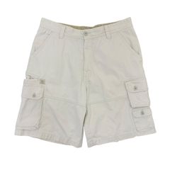 W34 USA古着 IZOD カーゴパンツ ハーフパンツ ショートパンツ 膝丈 白 ホワイト