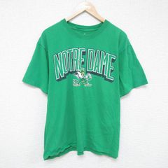 XL/古着 アディダス adidas 半袖 ブランド Tシャツ メンズ ノートルダム 大きいサイズ コットン クルーネック 緑 グリーン 25jun06 中古