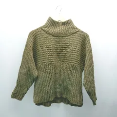 ◇ ROPE'PICNIC ロぺピクニック 無地 シンプル 大人 長袖 ニット サイズ38 カーキ レディース E  【1308290033753】