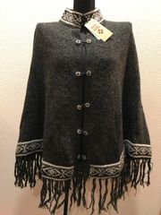 ペルペル ポンチョ 前ボタン開き(チャコール) アルパカ混 ペルー製