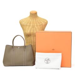 エルメス HERMES ガーデンパーティ PM 36 ネゴンダ (レザー) SV金具 A刻印 2017年 ハンドバッグ 手提げかばん トート バッグ レディース エトゥープ (グレージュ) 正規品 中古 mbl30011