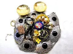 I番 メッキアクセサリー セット 約980g ■ ネックレス リング イヤリング ブローチ 等 まとめ売り □7H