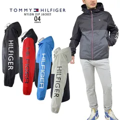 TOMMY HILFIGER トミー ナイロンジップジャケット 撥水 海外限定 ウインドブレー  カー 通気性 耐水性抜群 マウンテンパーカー 撥水加工 レインジャケット ユニセックス 男女兼用 雨の日に レインウェア カラー BLT ICE