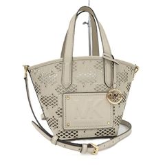 MICHAEL KORS 2WAY トートバッグ ショルダーバッグ PVC グレージュ 35S3G7KM1L