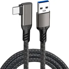 USB Type C ケーブル L字 0.5M 3A急速充電 10Gbps高速データ転送 USB3.2 Gen2 タイプ c ケーブル USB-A to USB-Cケーブル 高速充電 高耐久ナイロン編み USB-C機器対応