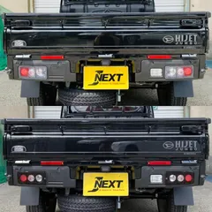 J-NEXT ダイハツ ハイゼットトラック/ハイゼットジャンボ MC後 (S500P/S510P) 用 スモーク テールレンズカバー 3連丸穴タイプ 軽トラック 軽トラカスタム
