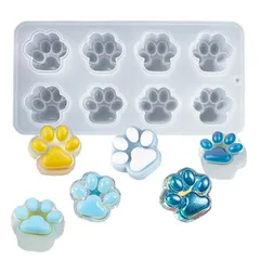 BOHALUU(ボハル) シリコンモールド レジン型 猫の肉球 肉球 UVレジン 猫足 DIY かわいい 手芸品 抜き型 手作り 猫の肉球 8個セット （鏡面4個＋艶消し面4個） 1