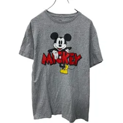 Disney MICKEY MOUSE 半袖 プリントTシャツ M グレー ディズニー ミッキーマウス 古着卸 アメリカ仕入 a704-5747