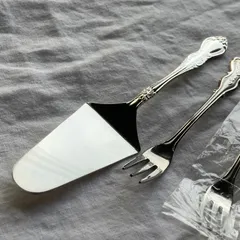 オランダZS社製純銀厚メッキ、洋剣型フルーツフォーク : ヴィンテージ