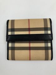 BURBERRY ノバチェック PVC レザー ゴールド金具 3つ折り財布 - メルカリ