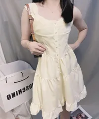 ティアード ミニワンピース ノースリーブ