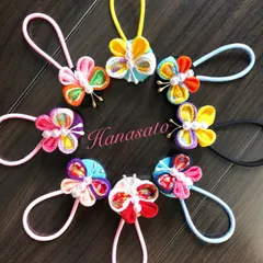 つまみ細工 ヘアゴム 蝶々 ちょうちょ 髪飾り