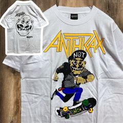 バンド Tシャツ ANTHRAX アンスラックス NOT 白 tee ティーシャツ ミュージック ロック ツアー ライブ デザイン プリント 派手 奇抜 古着 ビンテージ 2502 2980 p10