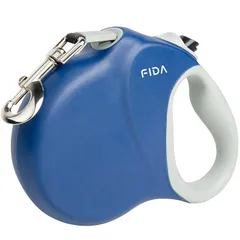 Fida 犬 リード 犬用 8m 伸縮りード 自動巻き取り式 ロングリード ナイロン製テープ 片手ブレーキ 中型犬 大型犬用 夜間反射 お散歩 (長さ8m, ブルー)…