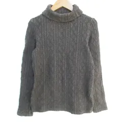 シンプリシテェ Simplicite ニット カットソー 長袖 タートルネック ケーブル編み F グレー /FF32