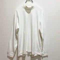 UNIQLO ユニクロ　レディース　トップス　カットソー　Tシャツ　長袖　ハイネック ～ モックネック　スタンドカラー　無地　単色　ホワイト　白　Lサイズ　丈感長め　ベーシック　着回し　スポーティー　シンプル　カジュアル　SU505h935