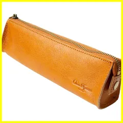 【在庫処分】[Dom Teporna] ペンケース 筆箱 本革 スリム おしゃれ レザー 革 イタリアンレザー スムーズな ファスナー 小さい 万年筆 ペン 文房具 ブラウン