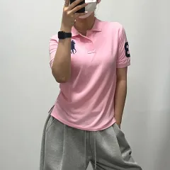 新品 ポロラルフローレン ビックポニー カラ Tシャツ ピンク M 062005