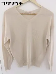 ◇ URBAN RESEARCH ITEMS Vネック ウール ニット 長袖 セーター サイズ F ベージュ レディース  【中古】 【1111050008461】