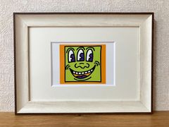 巨匠キースへリング◎Keith Haring☆新品額付☆マット付ポストカードフレーム◇A4サイズ程度☆作品名：Icons, 1990